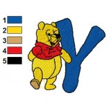 Winnie the Pooh Alphabet Y Embroidery Design 02